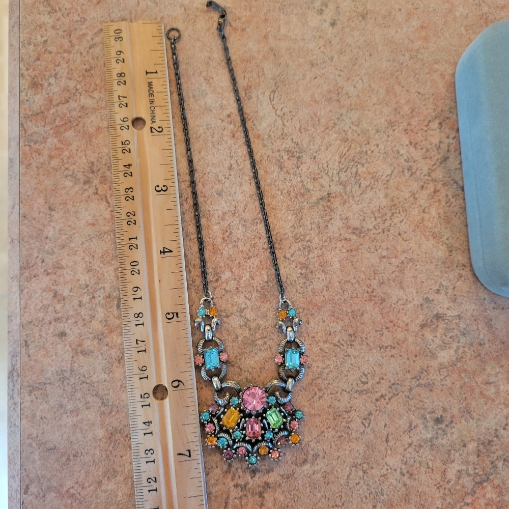 RESERVED Coro Necklace ~ Fruit Salad Colorful Rhinestones ~ Vintage ~ Pretty! - Picture 11 of 11